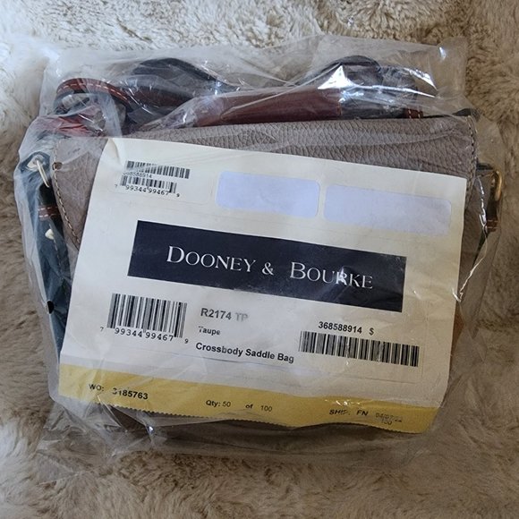 Dooney & Bourke Pebble Grain Crossbody Saddle Taupe - Picture 5 of 5